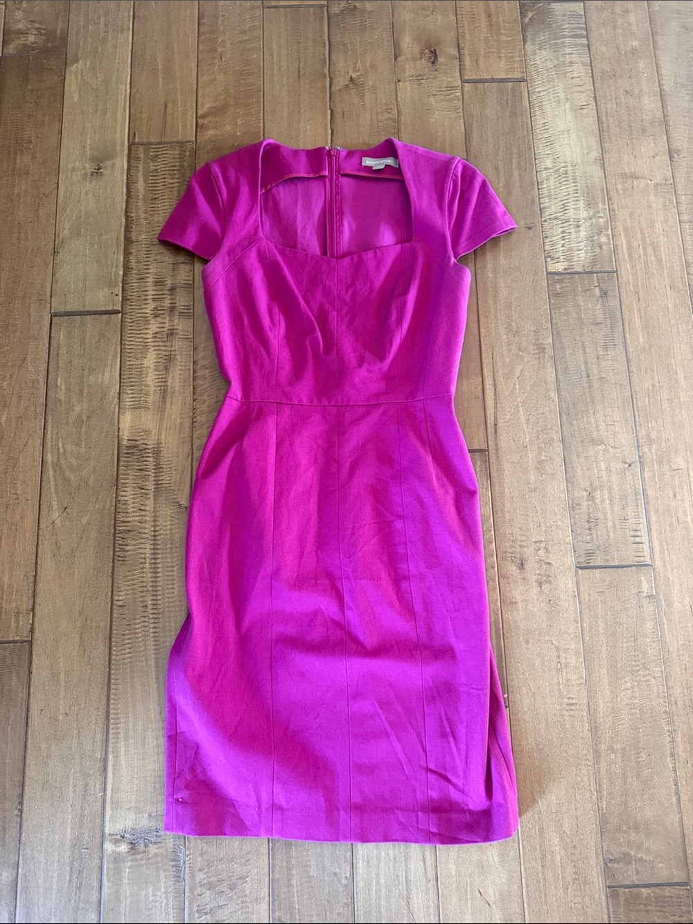 Fuchsia Short-Sleeve Banana Republic Sheath Dress